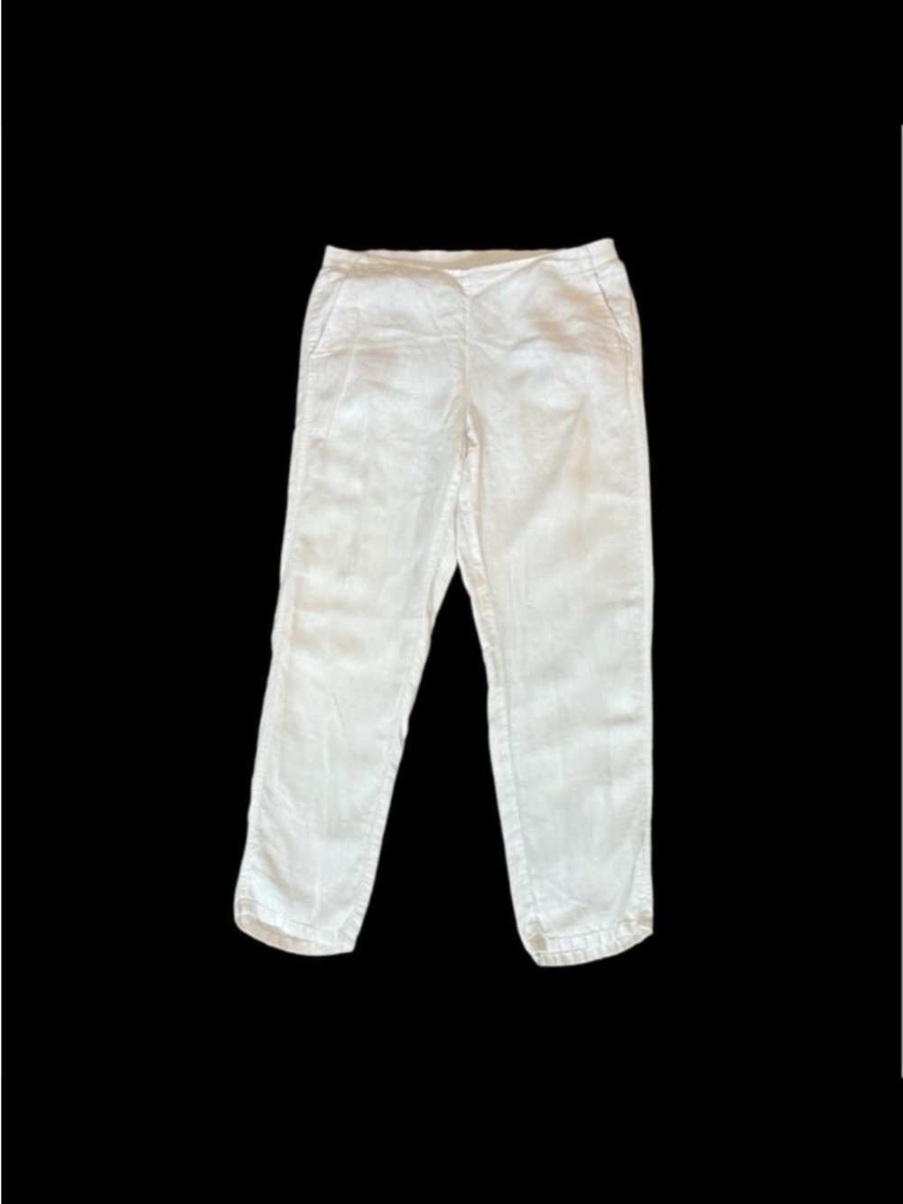 J. Jill Love Linen 100% Linen Straight Leg White Pants - Women's Medium